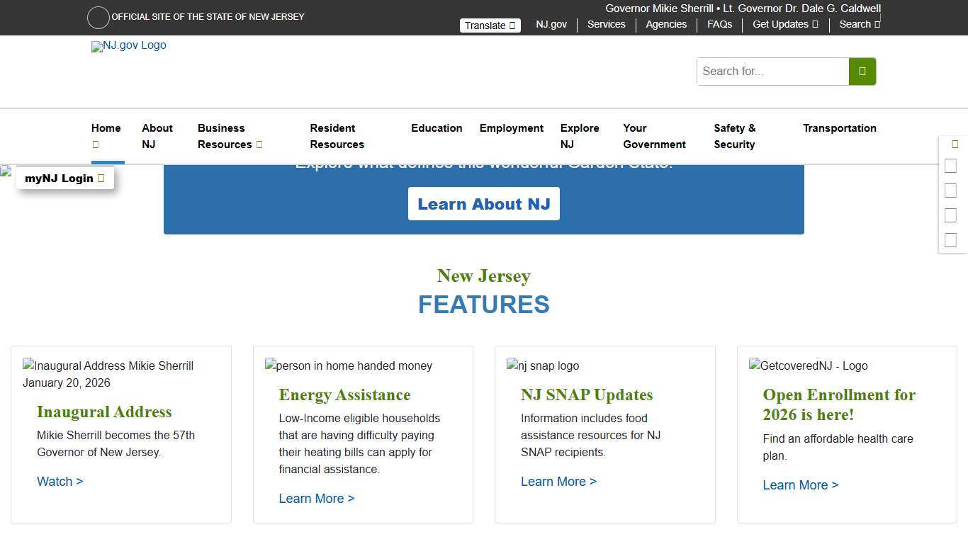 The Official Web Site for The State of New Jersey